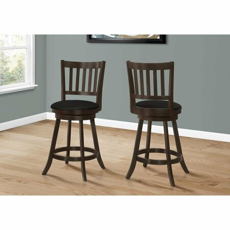 POWERPLAY 39 in. Swivel Counter Height Barstool, Espresso - 2 Pieces PO1820548